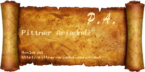 Pittner Ariadné névjegykártya
